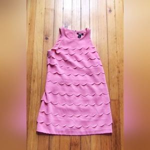 White House Black Market scalloped, tiered shift mini dress